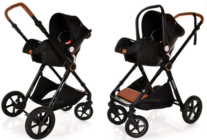 3 in 1 Pram Newborn Baby Buggy Set Travel System with Car Seat Folding Pushchair