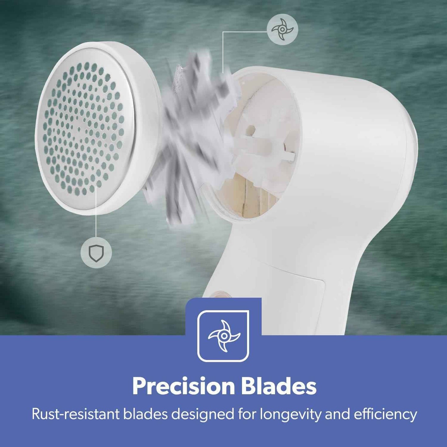 GEEPAS Lint Remover De Bobbler for Clothes Fabric Shaver Battery Operated White