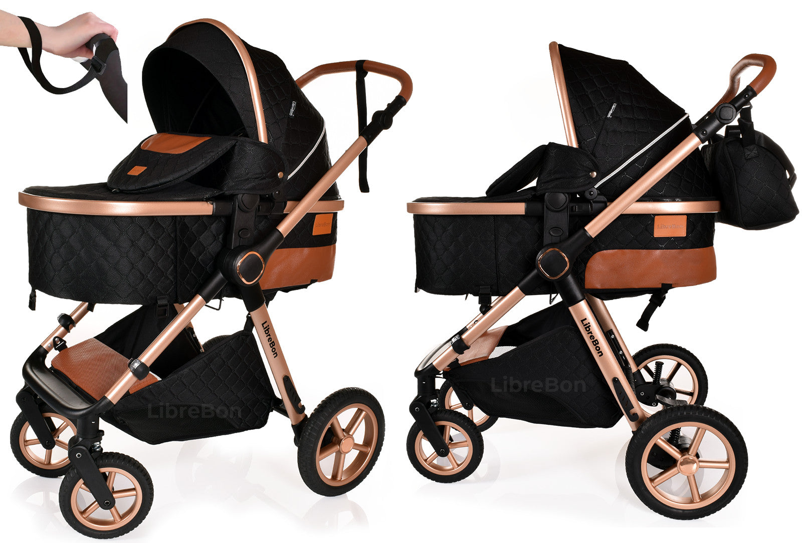 3 in 1 Pram Newborn Baby Buggy Set Travel System with Car Seat Folding Pushchair
