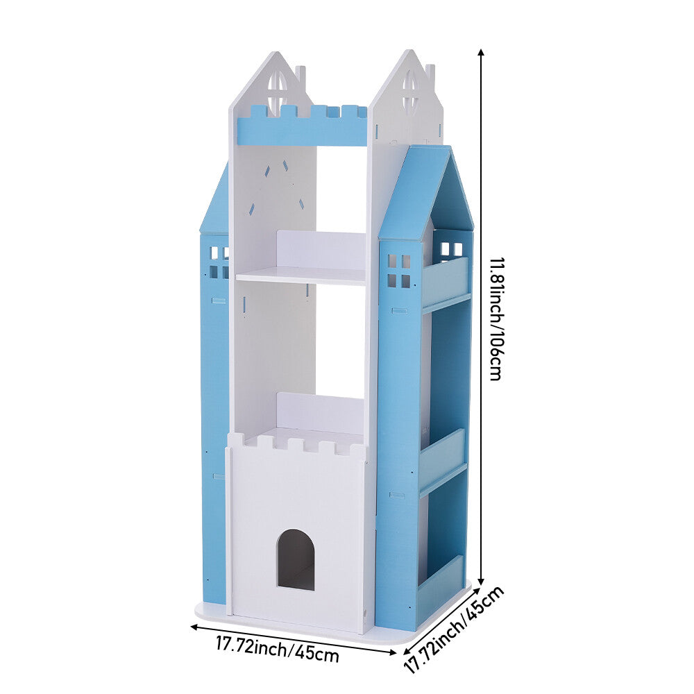 360° Rotating Kids Children Bookshelf Floor Book Shelf Rack Toy Storage Bookcase