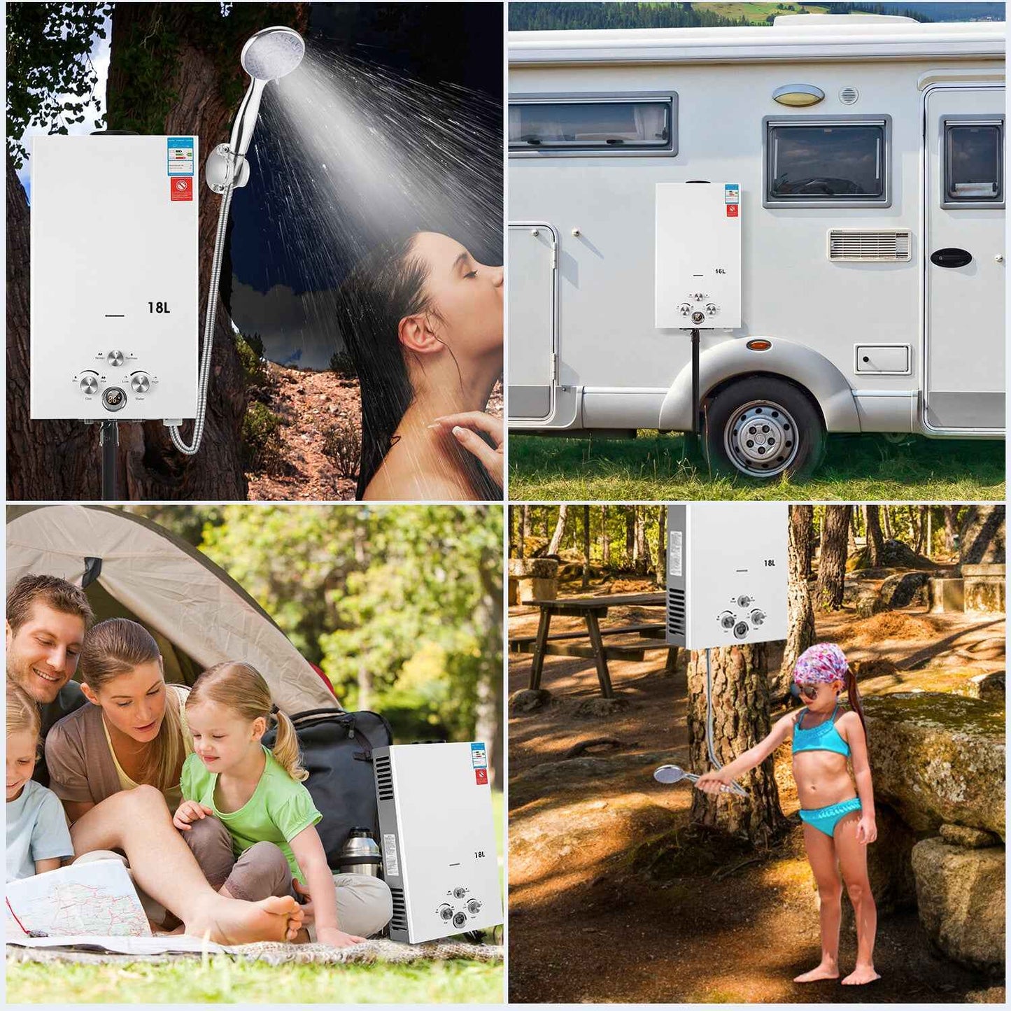 OYAJIA 8/10/16/18L Instant Gas Hot Water Heater Tankless Gas Boiler LPG Propane