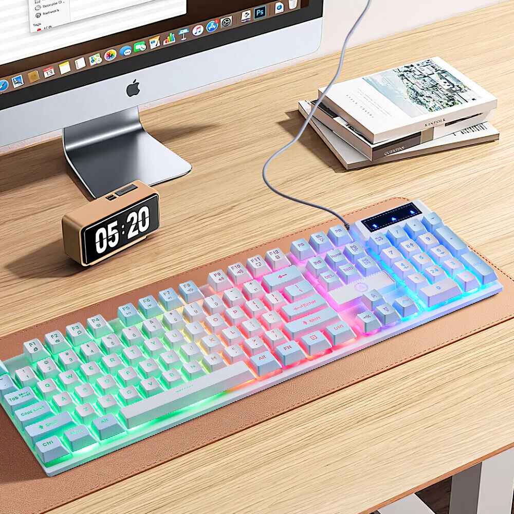 K500 Mechanical Gaming Keyboard 104 Keys USB Wired RGB Backlit Keypad PC Game