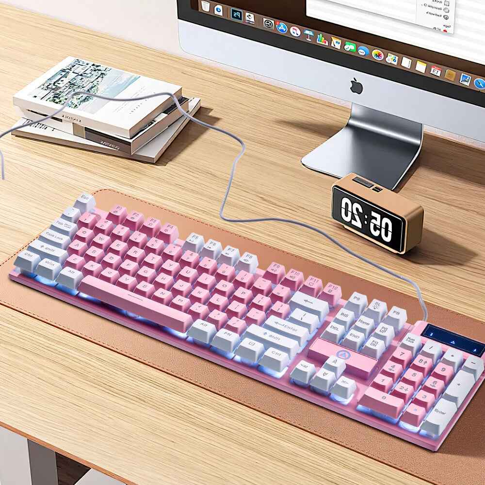 K500 Mechanical Gaming Keyboard 104 Keys USB Wired RGB Backlit Keypad PC Game