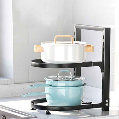 2/3/4 Tier Kitchen Pot Pan Saucepan Storage Rack Holder Organiser Stand Shelf UK