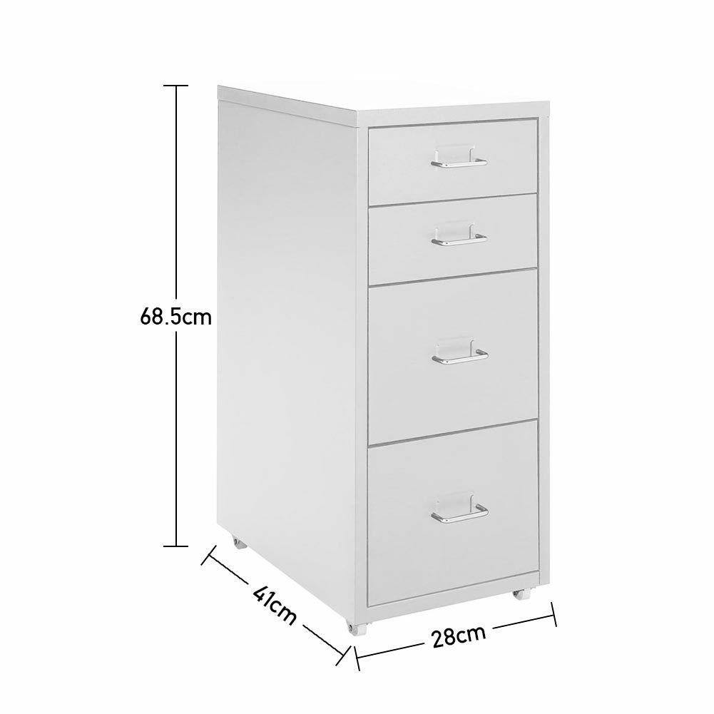 3/5/6/8 Drawers Mobile Metal Desk Office Pedestal Storage Filing Cabinets Unit