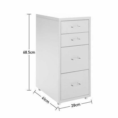3/5/6/8 Drawers Mobile Metal Desk Office Pedestal Storage Filing Cabinets Unit