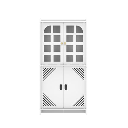 3-Type Freestanding Waterproof Bathroom Cupboard Storage Cabinet with Door White