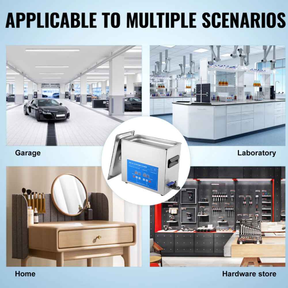 7L Ultrasonic Cleaner Timer Watch Jewellery Coins Cleaning Machine With Basket