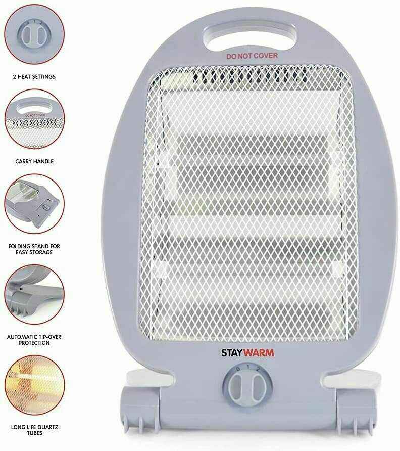 Halogen Electric Heater 400w 800w Instant Heat Portable Free Standing Quartz