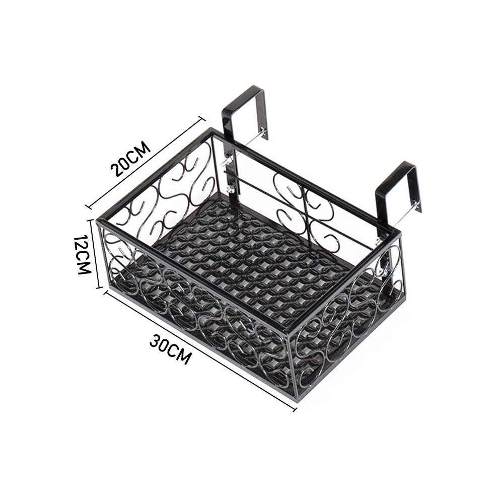 Fence Balcony Metal Hanging Small Plant Planter Stand Flower Pots Holder Rack UK