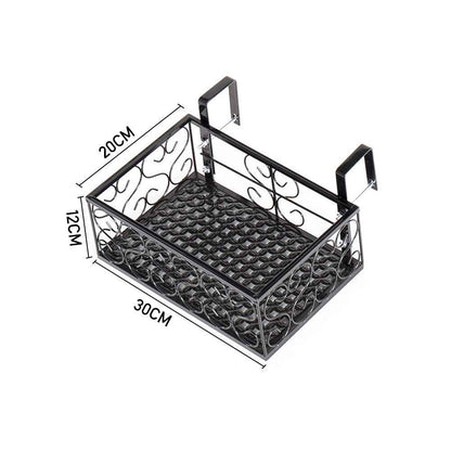 Fence Balcony Metal Hanging Small Plant Planter Stand Flower Pots Holder Rack UK