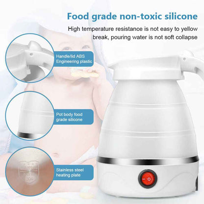 600ML Portable Collapsible Electric Water Kettle for Travel, Camping & Caravan