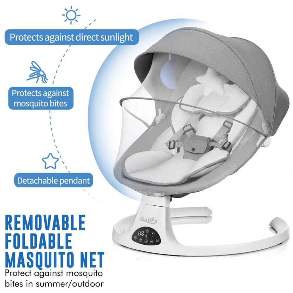 Bluetooth Electric Baby Swing Infant Music Cradle Bouncer Chair Rocker Remote UK