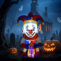4ft Blow Up Halloween Inflatable Clown on Bicycle with 3 Built-in LED Lights