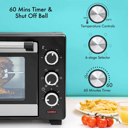 GEEPAS Mini Oven Toaster Grill Tabletop Compact Portable Baking Cooker Electric