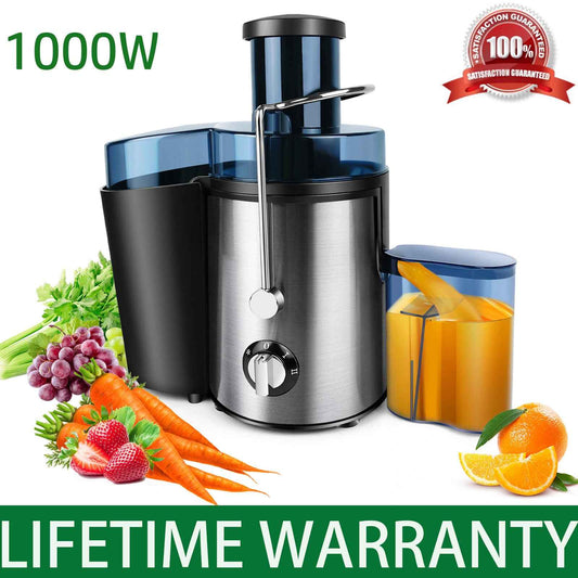 1000W Juicer Machine Whole Fruit and Vegetable Juice Extractor Stainless Steel