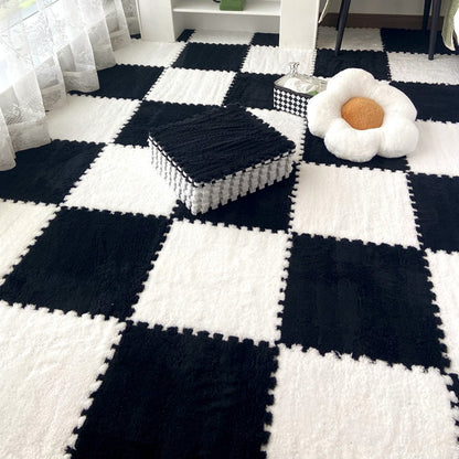 Plush EVA Foam Carpet Tiles 12/24pcs Interlocking Floor Mat Soft Cozy Anti-slip