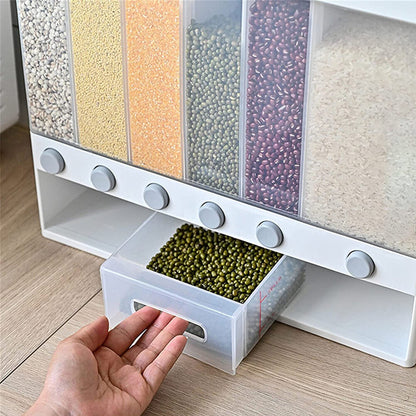 10L Wall Mounted Kitchen Rice Dispenser Container Cereal Dry Food Storage Box UK