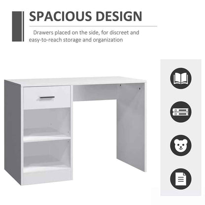 100cm Computer Desk Study Writing Table PC Laptop Desk with Drawer 2 Shelves