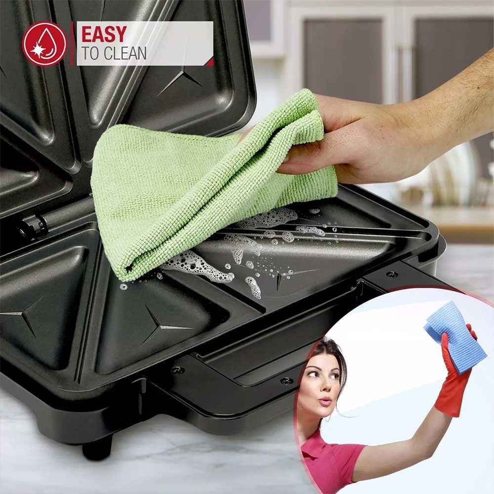 Toastie Maker 4 Slice Sandwich Toaster Non-Stick Machine Easy Clean 900W