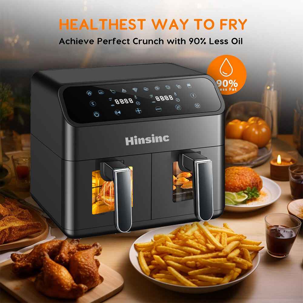 12L Air Fryer Dual Zone Digital Oven Cooker Oil Free Low Fat with 100 Tray Large