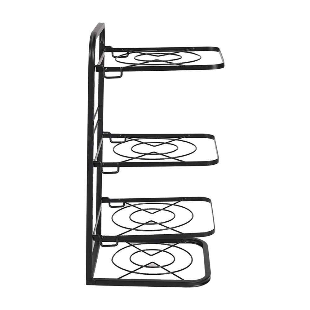 2-7Tier Black Pan Stand Saucepan Pot Rack Kitchen Storage Organiser Shelf Holder