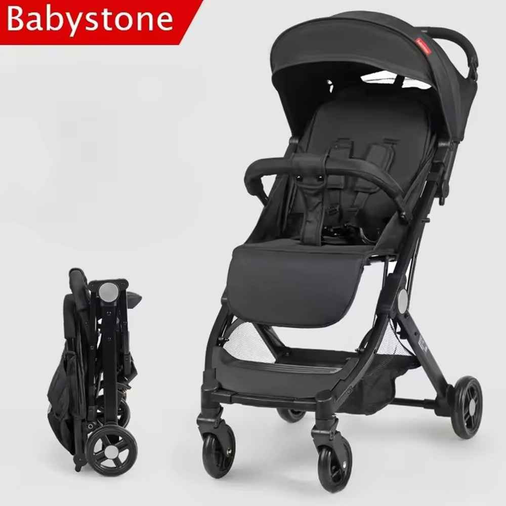 Portable Baby Stroller One-Hand Folding Pushchair W/Adjustable Backrest