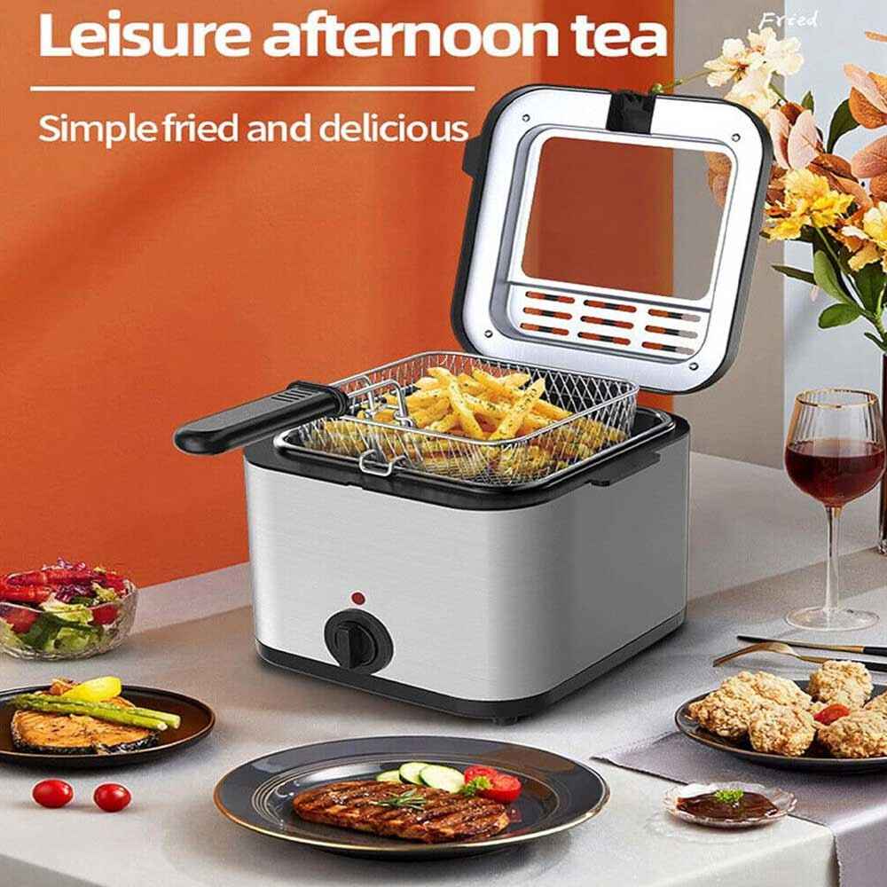 1000W 2.5L Electric Deep Fat Fryer Stainless Steel Non-stick Chip Pan UK