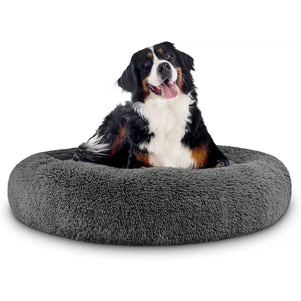 Dog Bed Donut Large Soft Plush Cat Bed XL For Calming Pet Anti-anxiety Washable