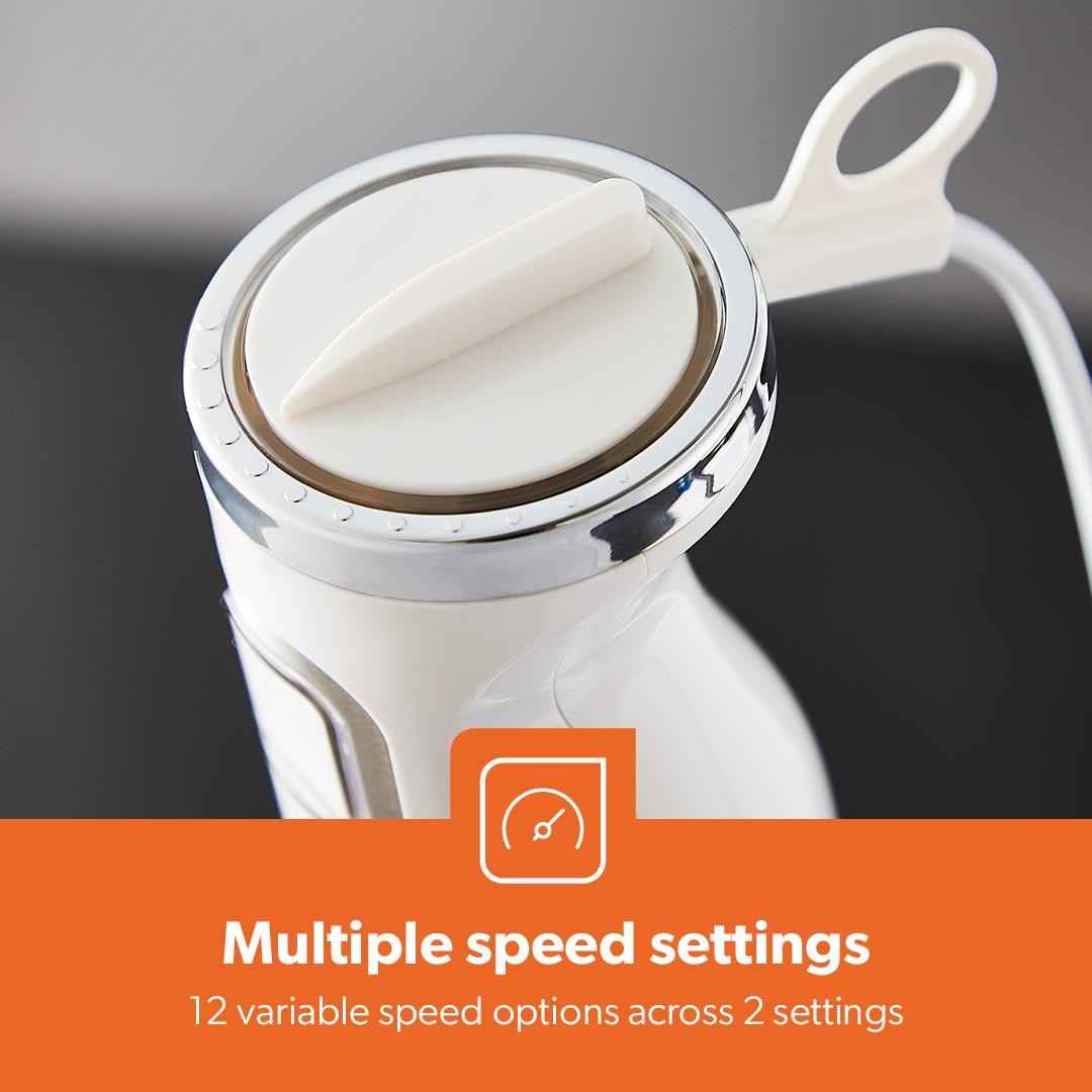 600W Hand Blender Handheld Immersion Stick Blender 12 Speed & Turbo, Silver