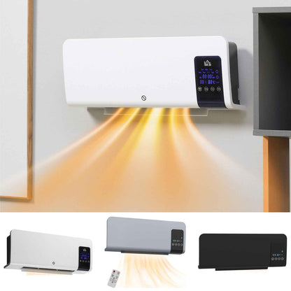 Wall Mounted Electric Heater with 2 Modes, 12H Timer and Oscillation