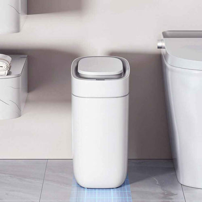 9L Motion Sensor Bin Smart Trash Can with Lid Automatic Waste Bin Trashcan White