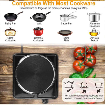 2800W Hot Plate Electric Cooker Single Portable Table Top Kitchen Hob Stove UK