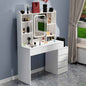 White Dressing Table Wood Makeup Desk with LED Mirror 7 Drawers Stool Bedroom