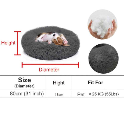 Dog Bed Donut Large Soft Plush Cat Bed XL For Calming Pet Anti-anxiety Washable