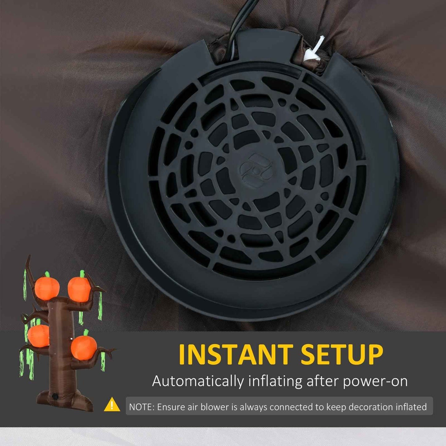 Halloween Decoration 2.4m Inflatable Ghost Tree with Pumpkins and 6 LED