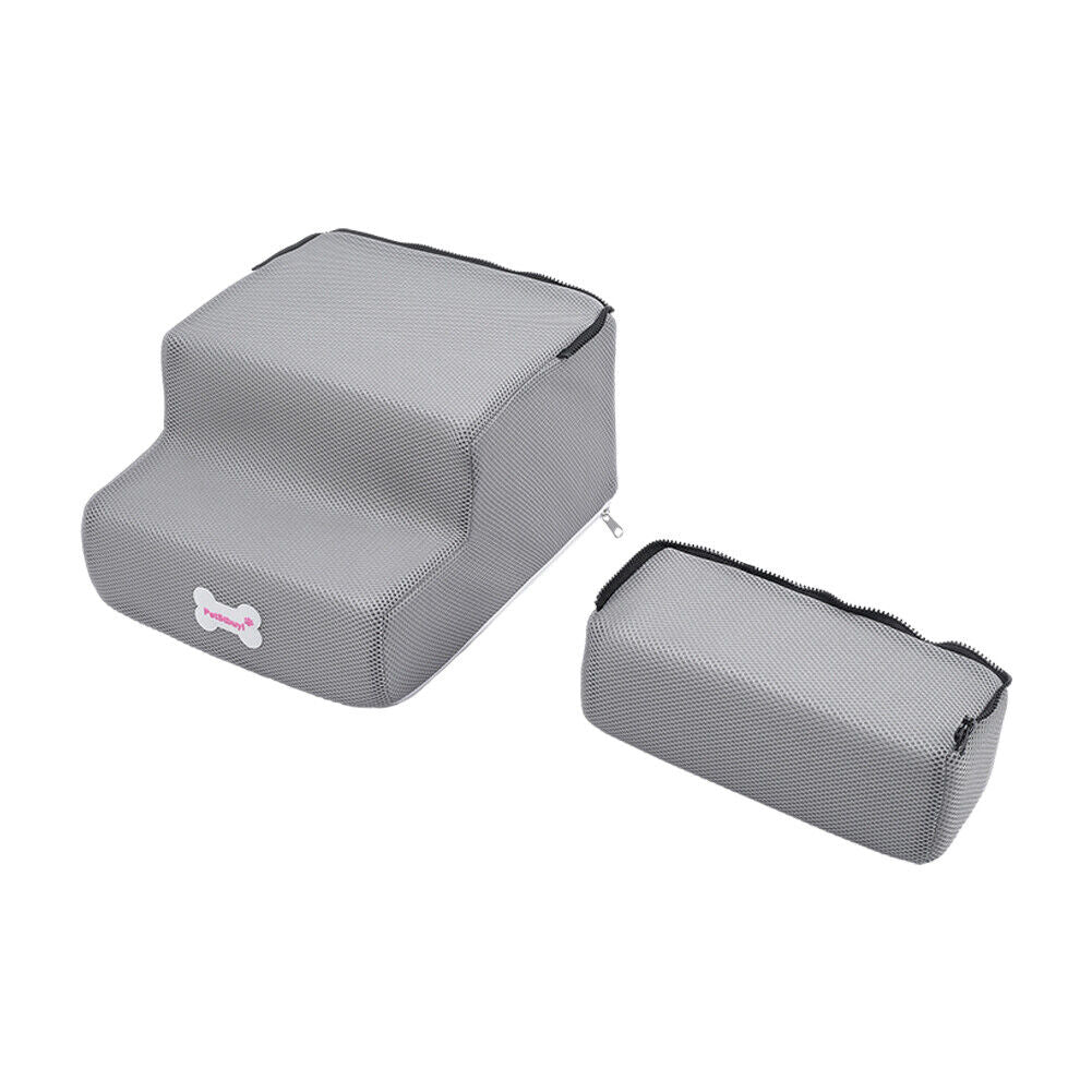 3/4/5 Steps Dog Stairs Pet For Bed Sofa Cats Ladder Ramp With Removable Cover UK