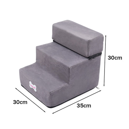 3/4/5 Steps Dog Stairs Pet For Bed Sofa Cats Ladder Ramp With Removable Cover UK