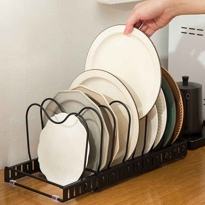 Expandable Kitchen Saucepan Pan Pot Lid Rack Holder Cupboard Drawer Organisers