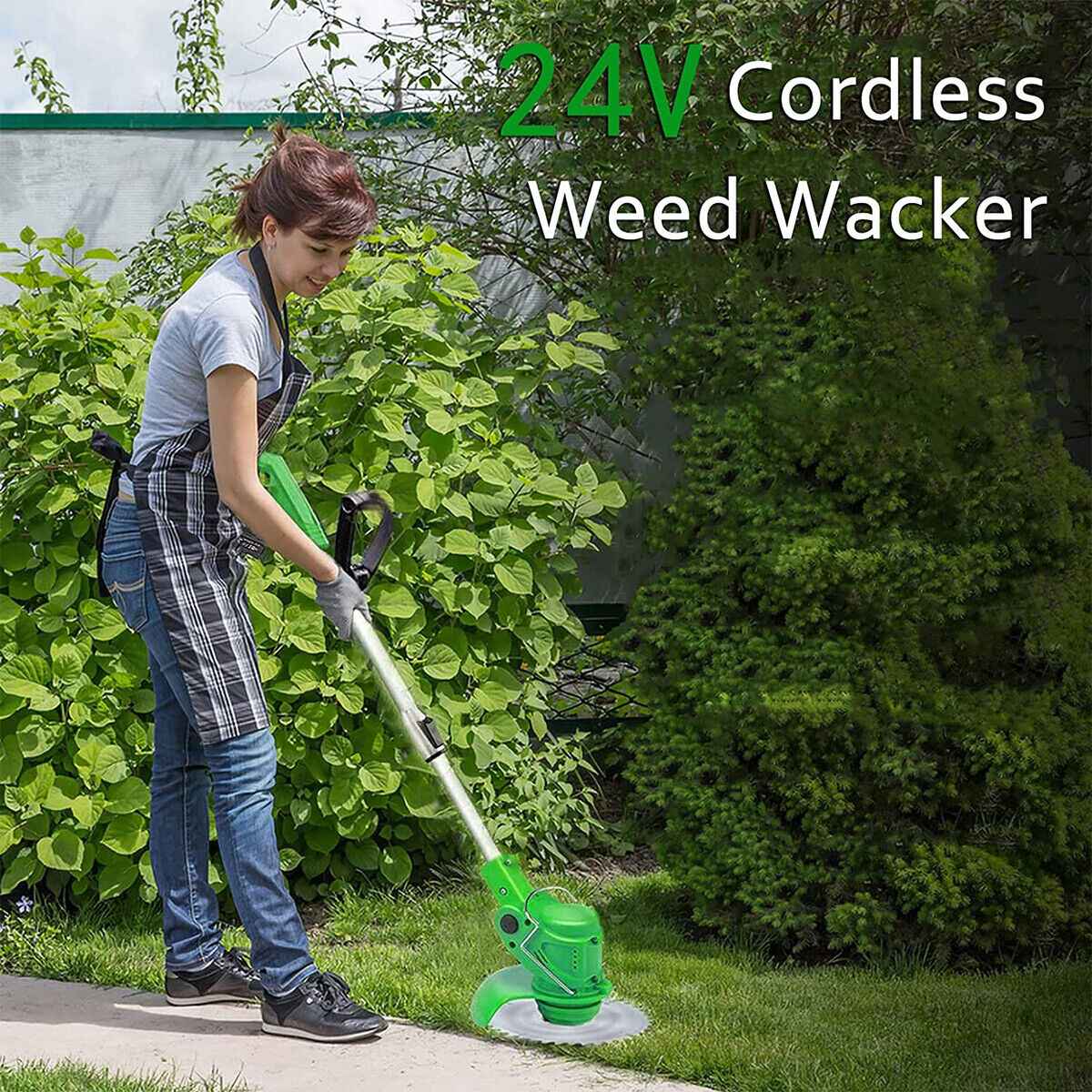 21V Cordless Electric Strimmer Grass Trimmer Weed Cutter Garden Edger +2 Battery