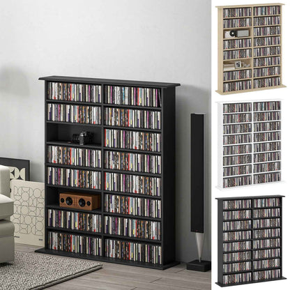 720 CD/396 DVD/396 Blu-ray Storage Tower with 12 Adjustable Shelves