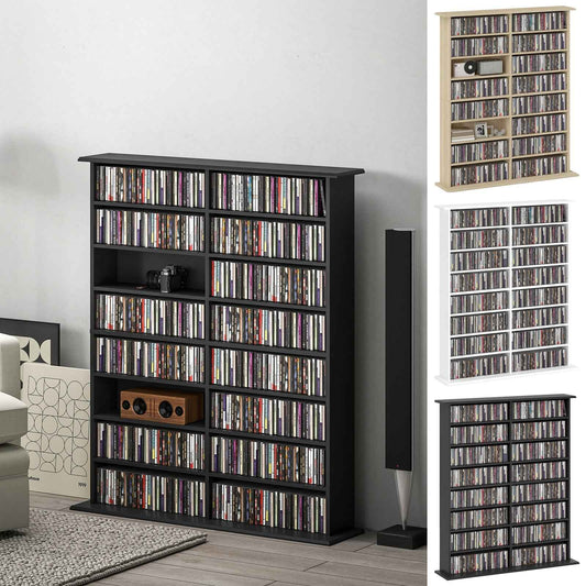 720 CD/396 DVD/396 Blu-ray Storage Tower with 12 Adjustable Shelves