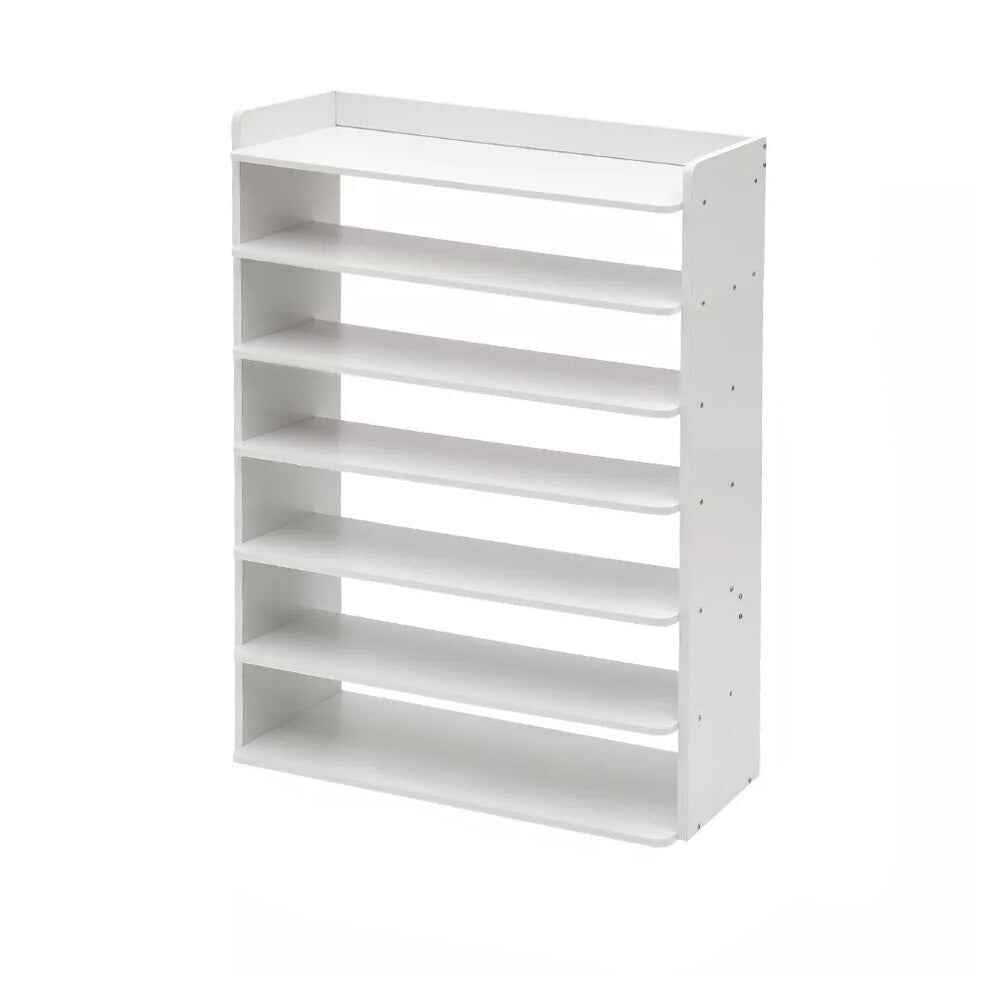 5-8 Tier White Wooden Hallway Shoe Rack Open Shelves Shoe Cabinet Storage Unit