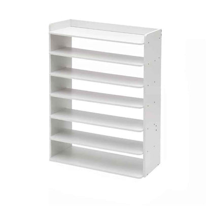 5-8 Tier White Wooden Hallway Shoe Rack Open Shelves Shoe Cabinet Storage Unit