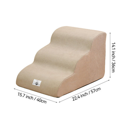 3/4/5 Steps Dog Stairs Pet For Bed Sofa Cats Ladder Ramp With Removable Cover UK
