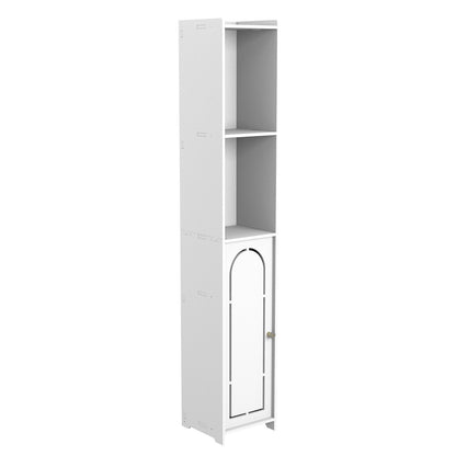 3-Type Freestanding Waterproof Bathroom Cupboard Storage Cabinet with Door White