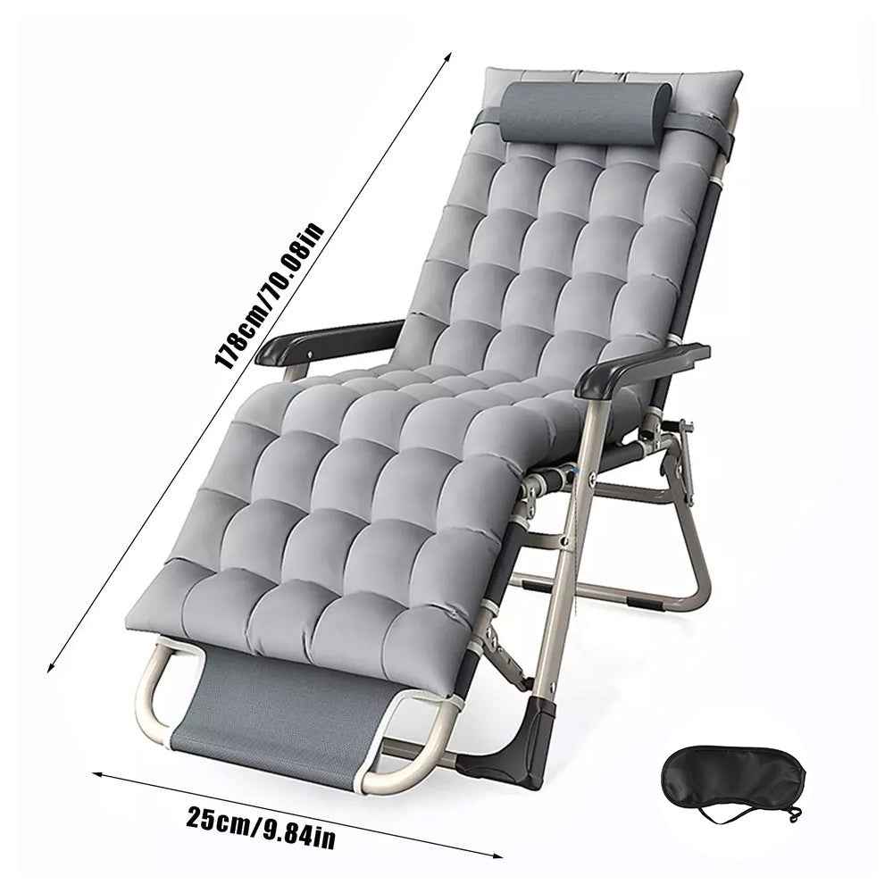 Outdoor Reclining Zero Gravity Chair Extra Wide Adjustable Garden Sun Lounger UK