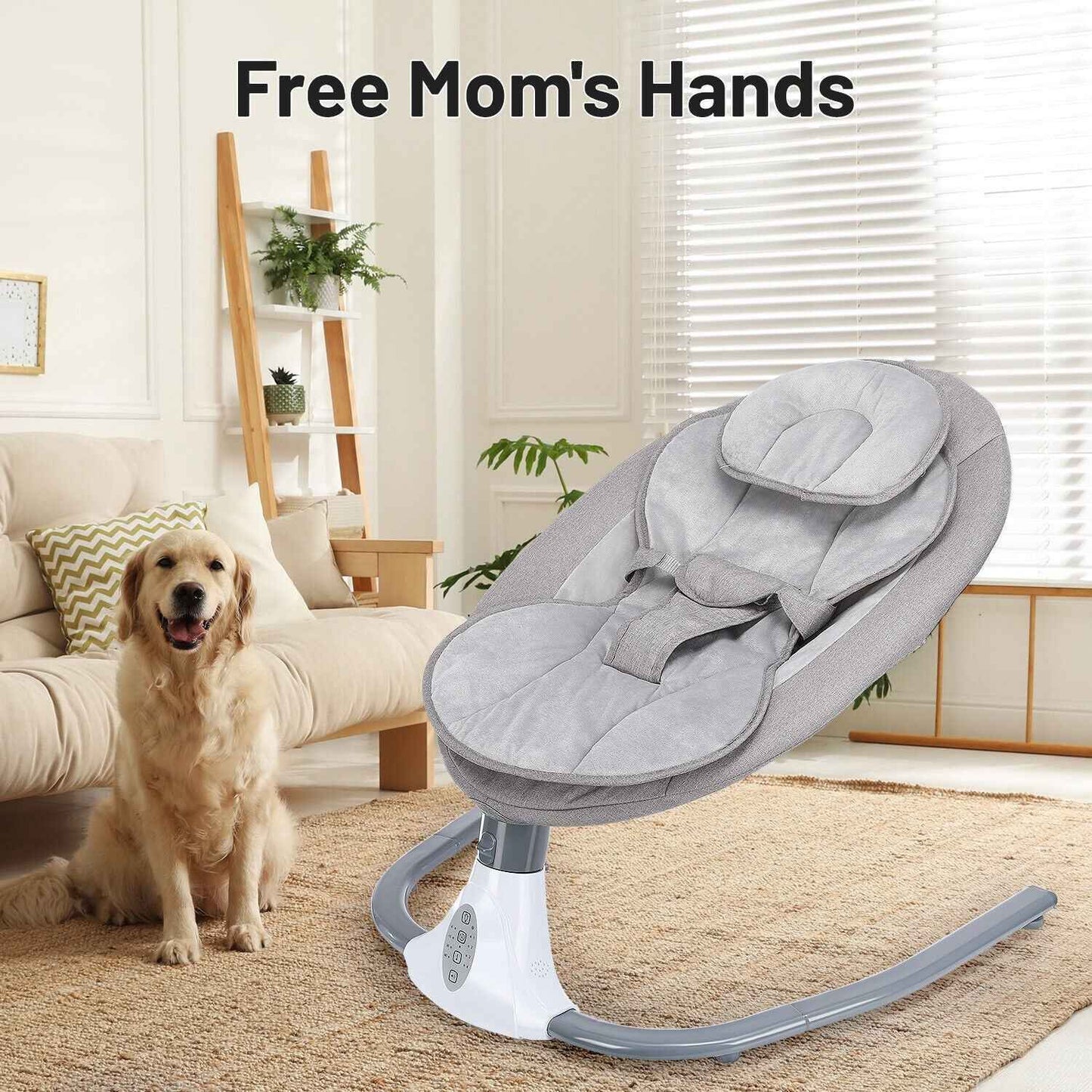 OYAJIA Bluetooth Electric Baby Swing Infant Cradle Bouncer Rocker Chair w/ Yaotu