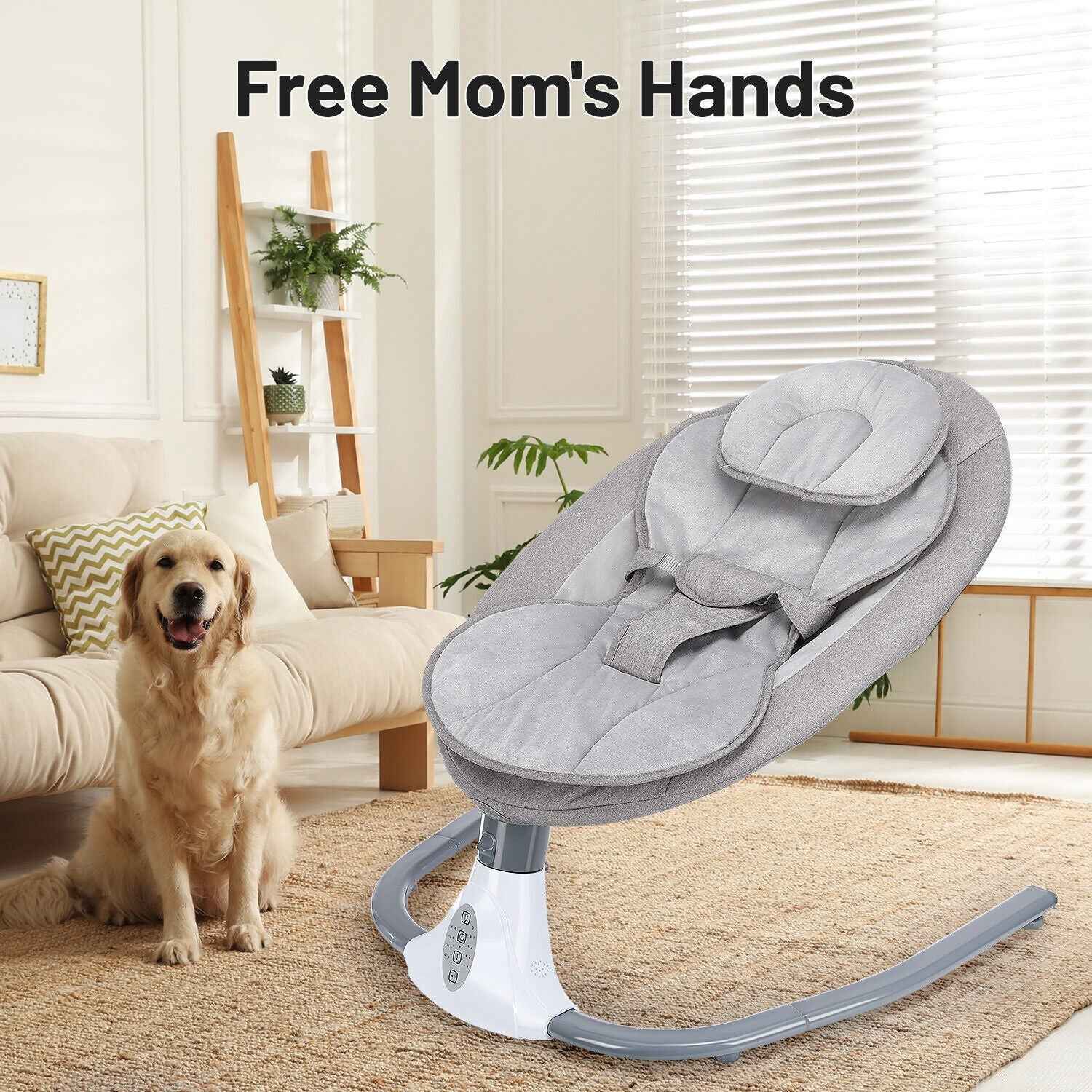 OYAJIA Bluetooth Electric Baby Swing Infant Cradle Bouncer Rocker Chair w/ Yaotu