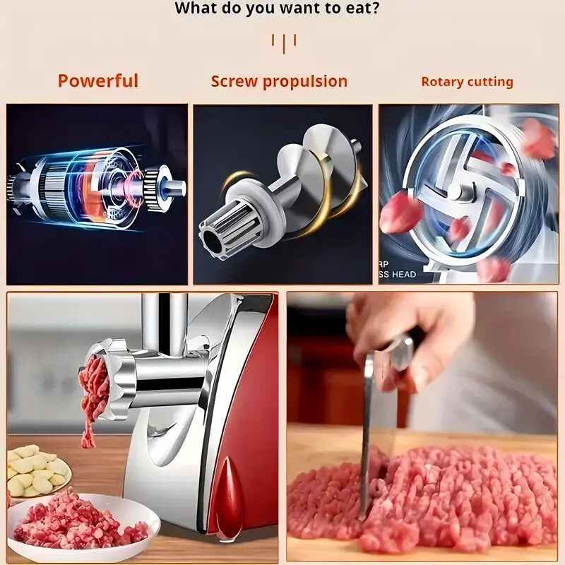 220V Electric Meat Grinder Multifunction Stainless Steel Mincer Sausage Stuffer
